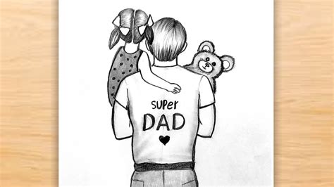 How To Draw Father And Daughter Father And Daughter Drawing Easy Step By Step Pencil Drawing