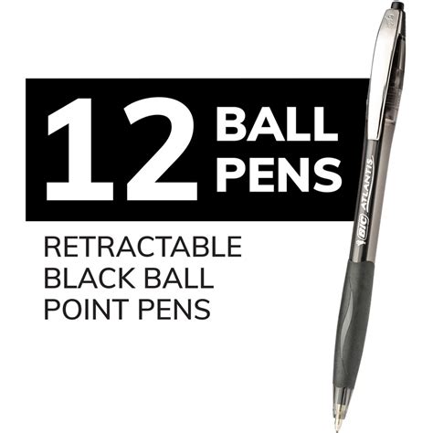 Bic Glide Black Retractable Ballpoint Pens Medium Point Mm