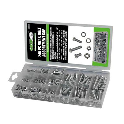 Piece Standard Size Sae Nut And Bolt Assortment Variety Diy Kit