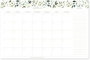 Amazon Bliss Collections Agenda Mensual Acuarela Verde