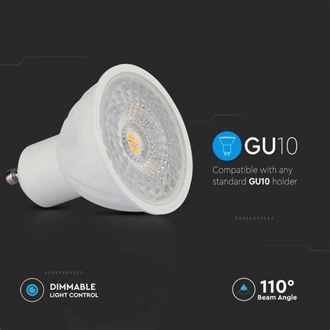 Żarówka Led Gu10 6w Biała Neutralna 4000k 445lm 110° ściemnialna Vt