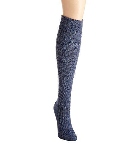 Hue Womens Cuffed Thermal Tweed Knee Socks Denim Heather Medium Socks Women Womens Cuffs