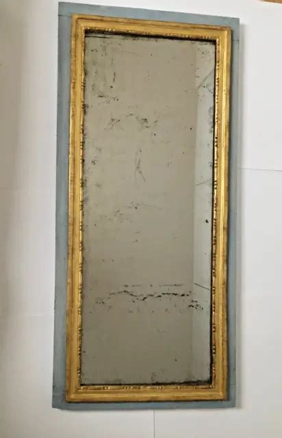 MIROIR XVIIIÈME DE style louis XVI en bois doré à la feuille d or EUR