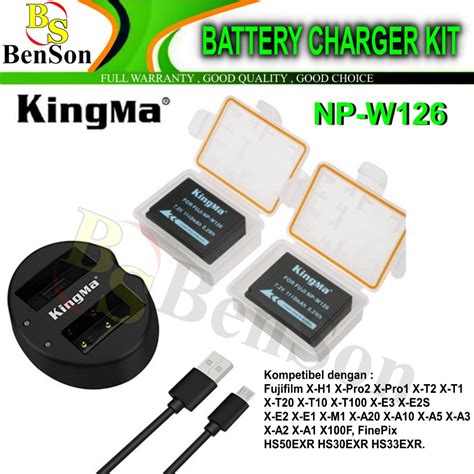 Jual KINGMA NP W126 Paket 2 Battery 1 Charger Battery For Fujifilm