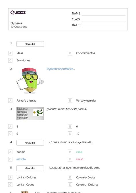 Letras Y Palabras Hojas De Trabajo Para Grado En Quizizz Gratis