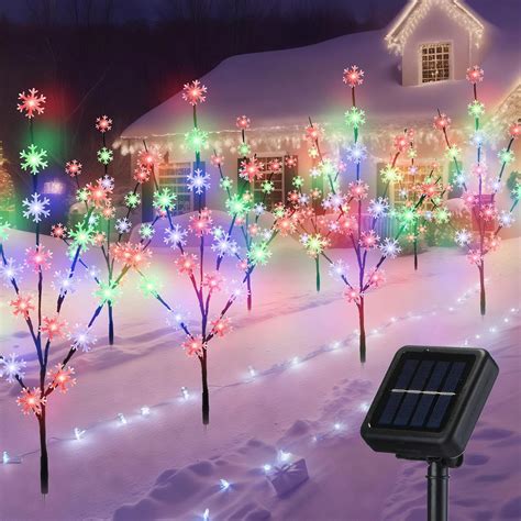 Amazon Kittmip Pcs Leds Christmas Solar Snowflake Lights