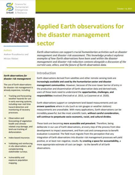 Earth Observations Red Cross Red Crescent Climate Centre