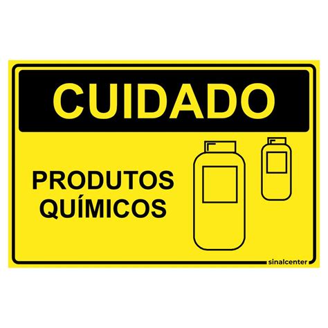 Placa cuidado produtos químicos