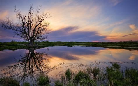 Fondos De Pantalla Paisaje Puesta De Sol Lago Naturaleza