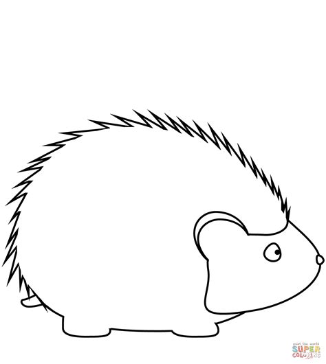 Simple Cute Hedgehog Coloring Page Free Printable Coloring Pages