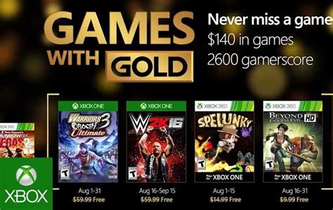 Juegos Gratis Xbox Live Gold Agosto 2016