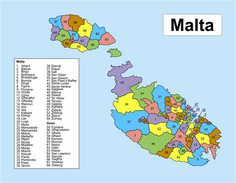 Administrative map of Malta | Malta | Europe | Mapsland | Maps of the World