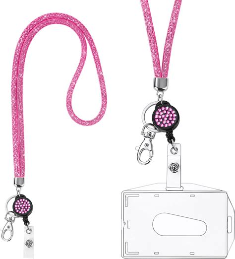 ALG ID Cards Pink ID Card Badge Holder Pink Lanyard Card Holder