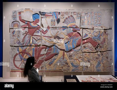 The British Museum London Uk 11 October 2022 Hieroglyphs Unlocking Ancient Egypt Explores