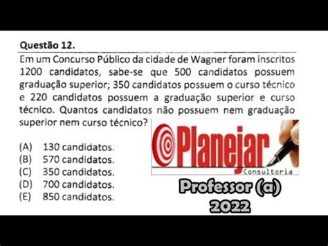 Conjuntos questões de concurso Planejar consultoria 2022 Q 12