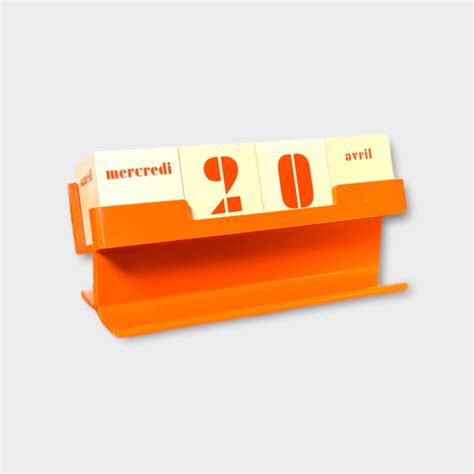 Calendrier Perpétuel Orange Vintage Coucou Retro