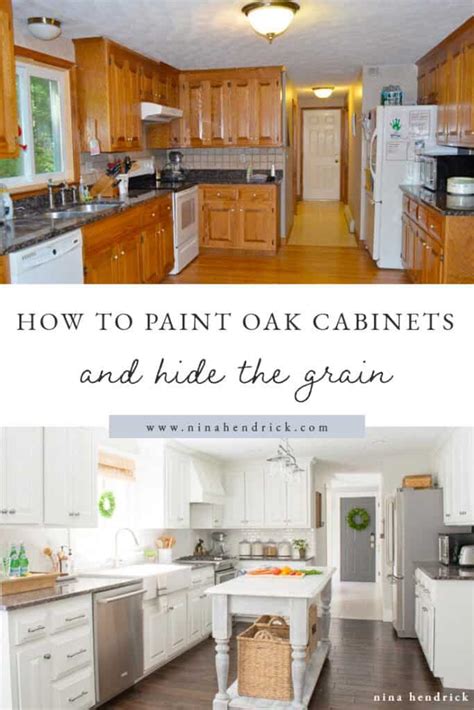 How To Paint Oak Cabinets And Hide The Grain Tutorial