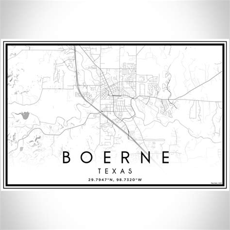 Boerne Texas Map Print In Classic — Jace Maps