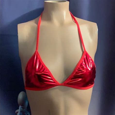 Private Swim New Red Metallic Bikini Smmed Sexy Poshmark