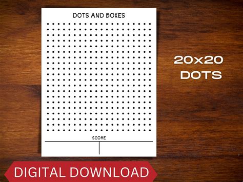 Dots and Boxes Printable Dots and Boxes Game Game Sheets - Etsy