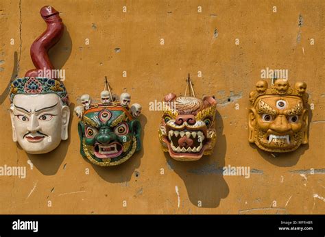 Famous Bhutanese Character Masks Colorful Mask From Bhutanese