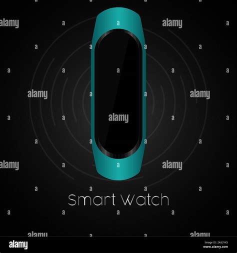 Smartwatch In A Poster Digital Clock Vector Illustration Stock