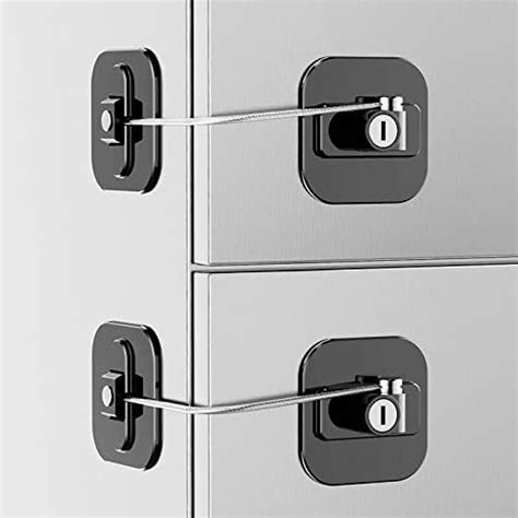 Refrigerator Door Locks，2 Pcs Fridge Lock With 4 Keys And Strong