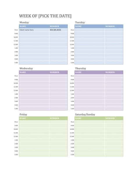 15 Free Office Schedule Templates In Ms Word And Ms Excel