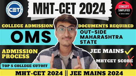 Mht Cet Jee Mains Admission Process Oms Candidate Document Required