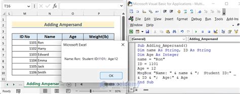 Using Excel Vba To Show Multiple Values With Multiple Variables In A Msgbox 5 Examples