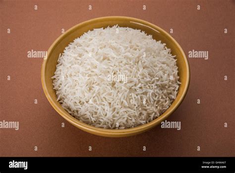 Basmati Rice In A Brass Bowl Cooked Basmati Rice Cooked Plain Rice