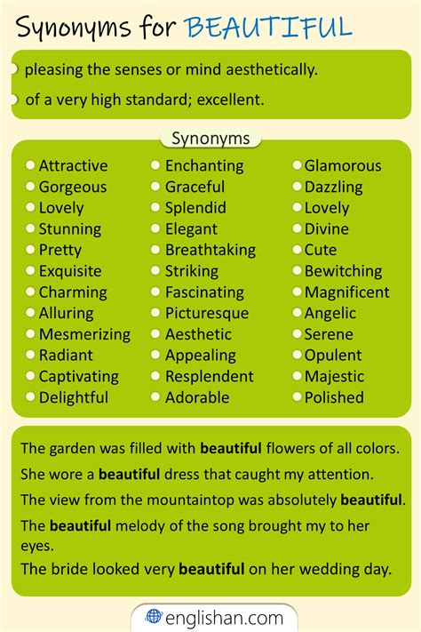 Synonyms For Beautiful With Examples In 2024 Other Ways To Say