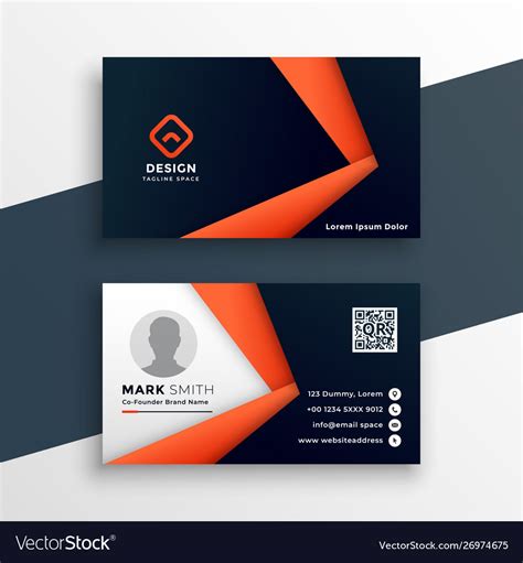 Professional geometric business card mockup Vector Image