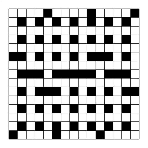 Editable Blank Crossword Puzzle Template