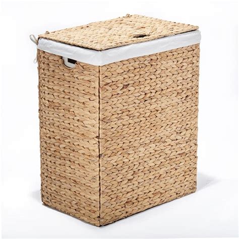 Seville Classics Water Hyacinth Brown Collapsible Wicker Portable