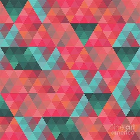 Abstract geometric colorful Endless Triangles abstract art Painting by ...