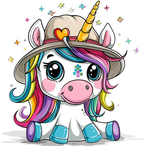 12 PNG Baby Unicorn Clip Art Unicorn Funny Hat Clip Art Unicorns