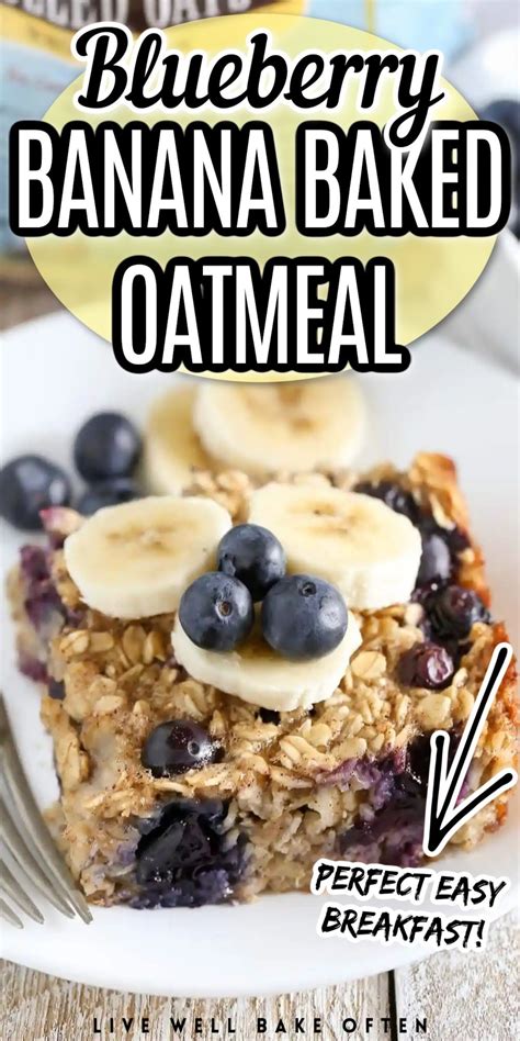 Healthy Baked Oatmeal With Blueberries And Bananas Sunkissed Kitchen