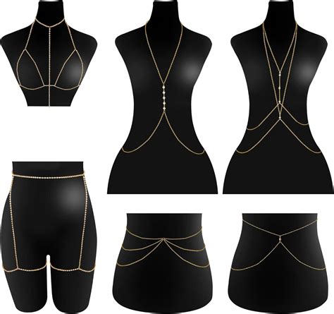 LOLIAS Pcs Sexy Gold Body Chains For Women Layered Bikini Belly Waist Chain Summer Beach