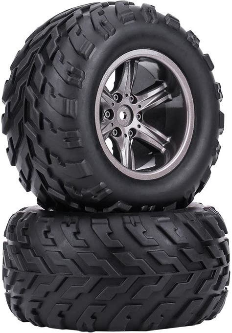 Dilwe 2pcs RC Off Road Car Tires RC Crawler Car TPR Tyre Tires Hubs