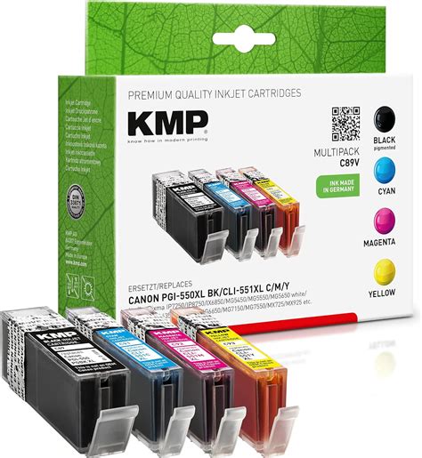 Kmp Tintenpatronen C V Remanufactured Passend F R Canon Pgi Pgbk