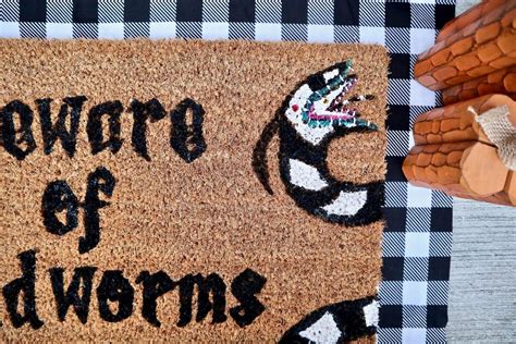 ‘beware Of Sandworms Welcome Mat Beetlejuice Home Decor Popcorner