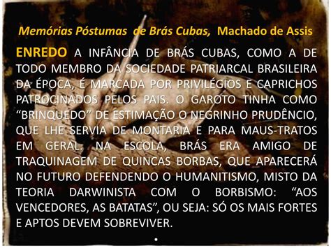 PPT Memórias Póstumas de Brás Cubas Machado de Assis PowerPoint