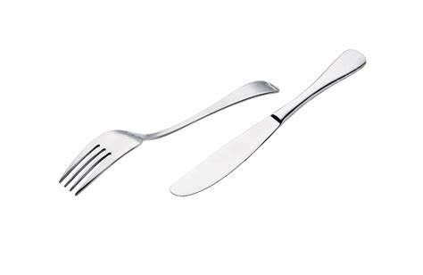 Flatware On White Background Fork And Knife Metal Metal Nutrition