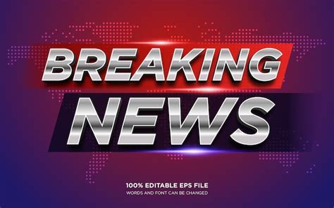 Premium Vector Breaking News 3D Editable Text Style Effect