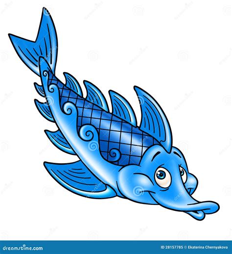 Blue Fish, Cartoon Royalty Free Stock Photo - Image: 28157785