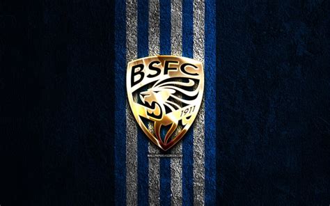 Herunterladen Goldenes Logo Des Fc Brescia 4k Hintergrund Aus Blauem