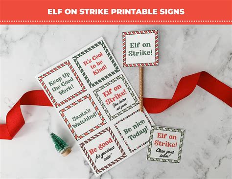 Elf On Strike Printable Signs Christmas Elf Accessories Etsy Australia