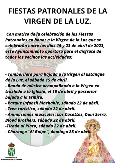 Fiestas De La Virgen De La Luz En Malpartida De Plasencia Planve