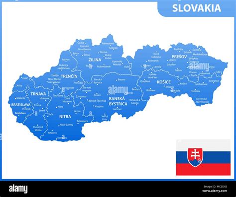 El Mapa Detallado De Eslovaquia Con Regiones O Estados Y Ciudades